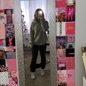 oversized grey sweater half zip